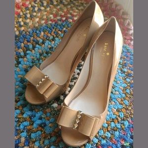 Kate Spade High Heels Open Peep Pumps Bows sz 9.5